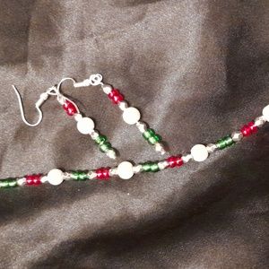 Handmade Bracelet and Earrings set. 7" bracelet 1 1/2" dangle Earrings